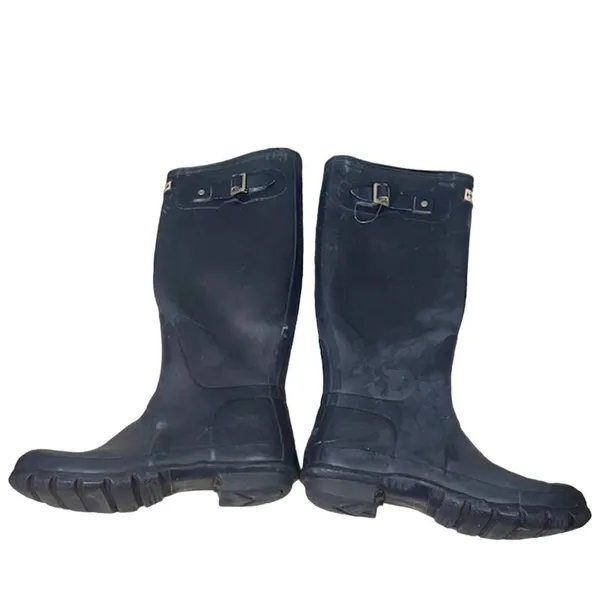 Hunter Navy Blue Tall Rain Boots Women Classic Rubber Waterproof Winter Sz 6 - Image 3