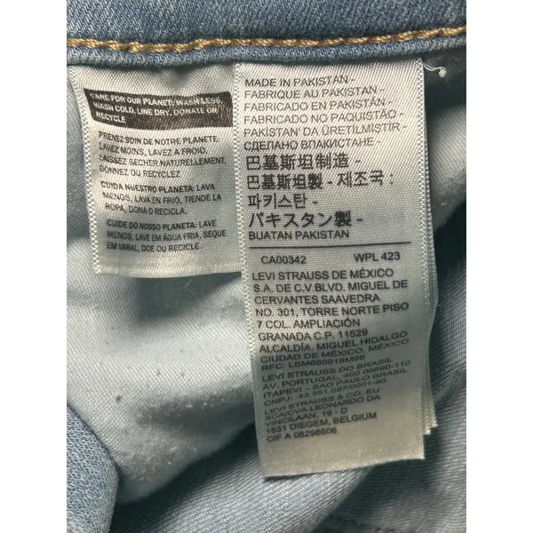 Levi's 314 Shaping Straight‎ Jeans Light Wash Denim Comfort Stretch Size 32 - Image 6