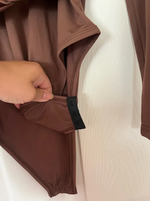 SheIn Brown long sleeve bodysuit - Image 3