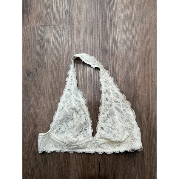Intimately Free People Cream‎ Floral Lace Halter Bralette Ivory Medium M - Image 3
