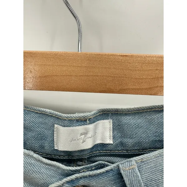 7 For All‎ Mankind Easy Straight Button Fly Light Wash Blue Jeans Womens Size 25 - Image 9
