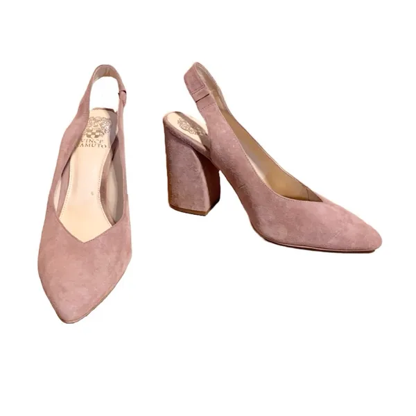 Vince Camuto "Almista" Dusty Rose Suede Sling Back Block Heel Shoes (11m) - Image 3
