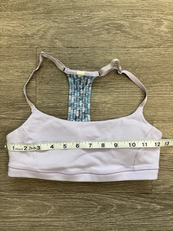 Lululemon Energy Bra Size 6 Medium Support Blue Paisley Strappy Back Crop Top - Image 11