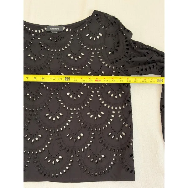 Karen Kane Black Eyelet‎ Blouse size medium - Image 4