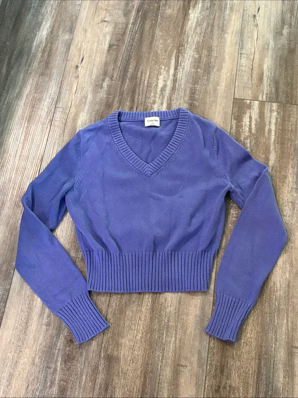 Aritzia Wilfred Cotton Sweater Purple - Image 2