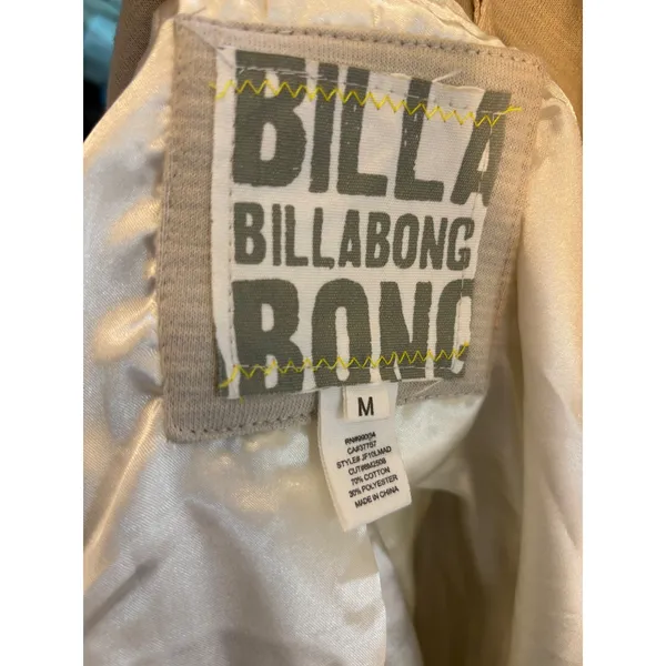 Billabong Womens Double Breasted Pea Coat Cream Oatmeal Cotton Blend Jacket M - Image 4