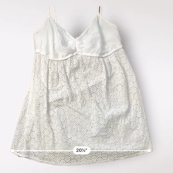 American Vintage White Eyelet Lace Sweetheart Neck Tank Top‎ Size S - Image 5