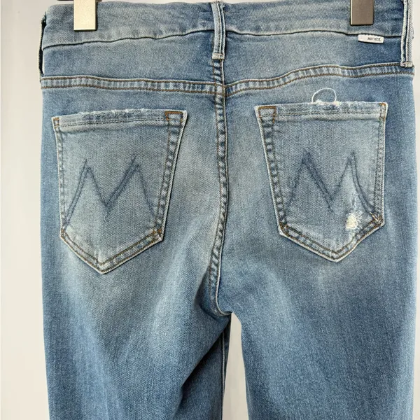 MOTHER Looker Ankle Fray Skinny Jeans in Love Gun Blue Size‎ 25 - Image 10