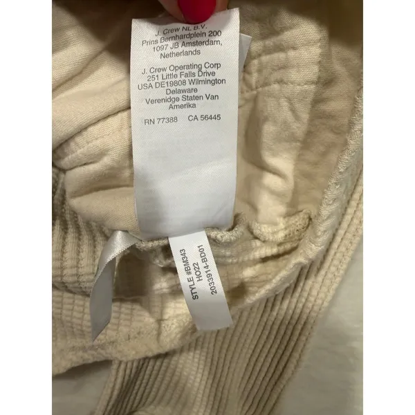 J.Crew Waffle Knit Shacket Women Medium Cream Ivory Button Front‎ Shirt Jacket M - Image 8