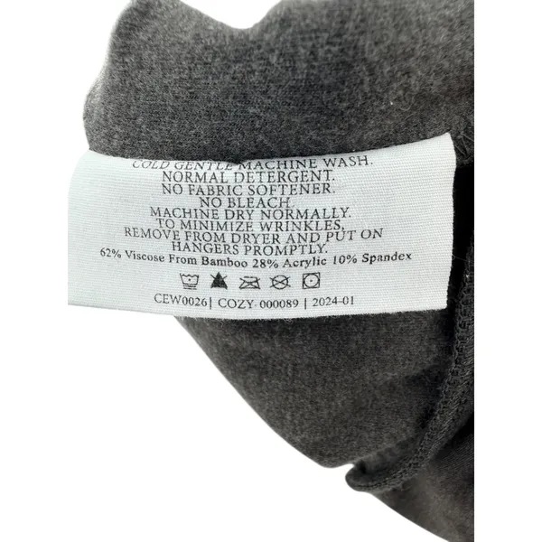 Cozy Earth Hoodie Small Gray Brushed Bamboo‎ Ultra Soft Breathable Pullover - Image 3