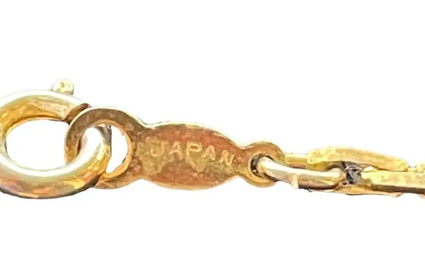 Vintage Japan stamped gold box chain necklace - Image 2