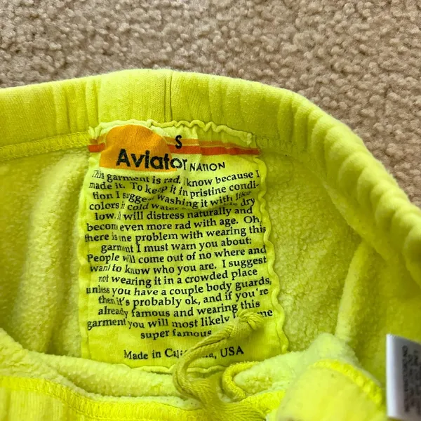 Aviator Nation neon yellow sweatpants - Image 2