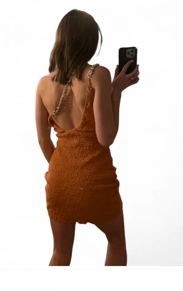 Camila Coelho Orange one shoulder petite dress - Image 4