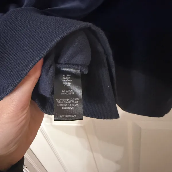 NILI LOTAN BENTLEY VELOUR QUARTER ZIP SWEATSHIRT in navy size small‎ - Image 6