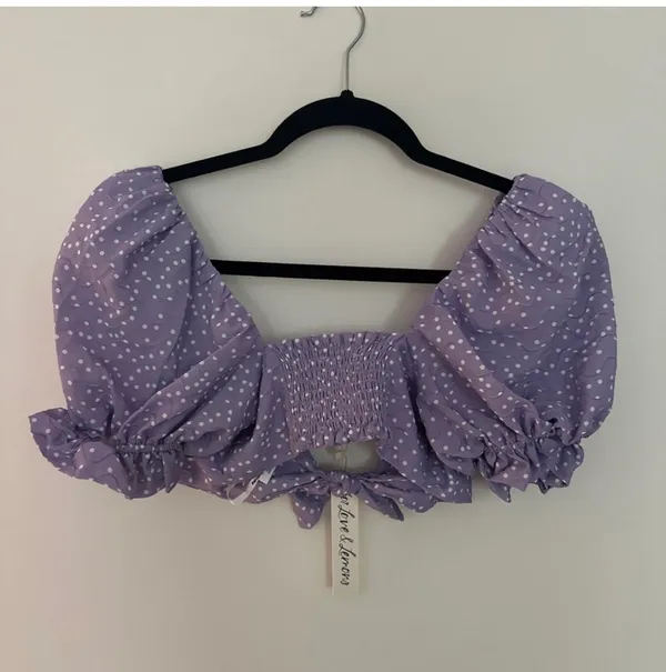 For Love & Lemons Puff Sleeve Crop Top - Image 4