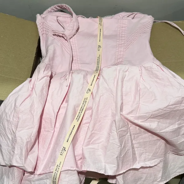 Oh Polly Pintucked‎ Lace-Up Corset Mini Dress in Blush Size 6 C28 - Image 8