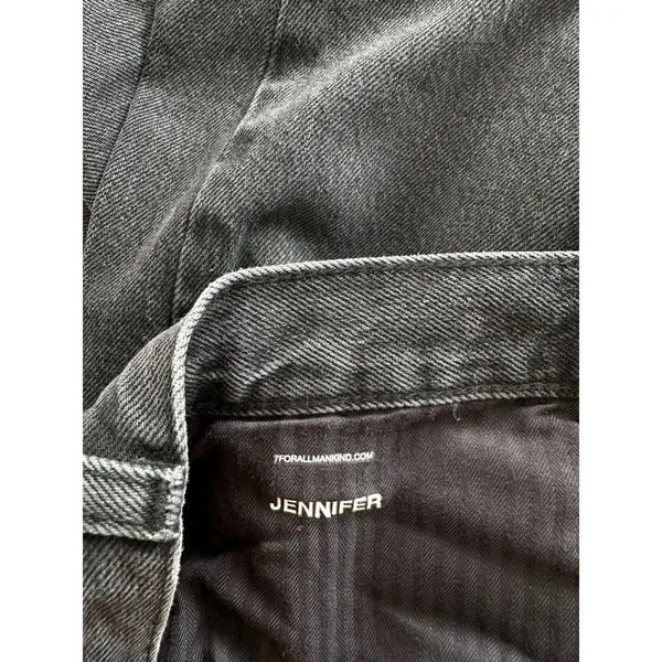 7 For All Mankind Jennifer Beaded Baggy Jeans Wide Leg Women's 26 Faded Black - Image 8