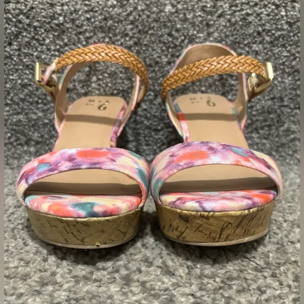 Mix No. 6 Zessi Floral Cork Wedge Sandals Ankle Strap Size 6.5 - Image 5