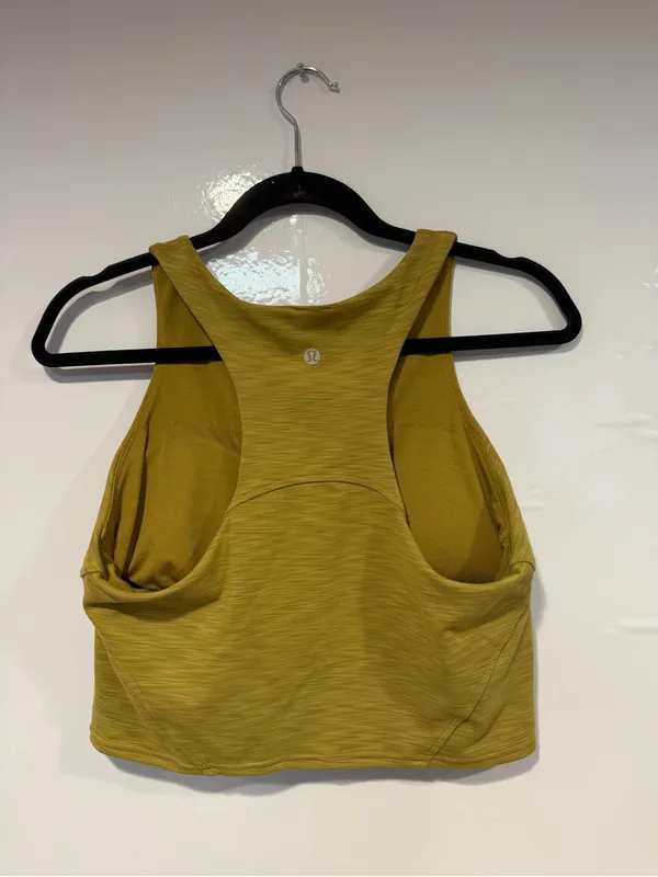 Sleeveless Lululemon Instill Crop Tank Top in Mustard Yellow - Image 4