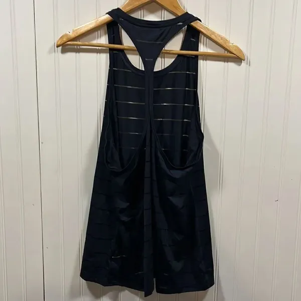 Athleta navy sheer striped racerback tank top - Image 5