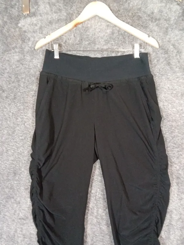 Athleta Attitude Lined Pant Womens Black Ruched Jogger Travel Gorpcore Size 4 - Image 5