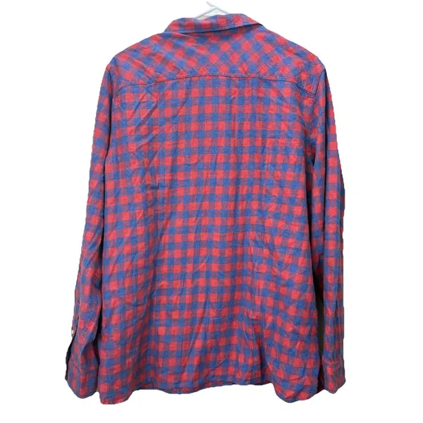 LL Bean Womens Red‎ Blue Plaid Flannel Button Front Shirt Size XL - Image 6