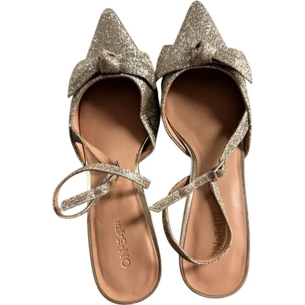 Womens On 34th Gold Glitter Slingback Pumps Heels - Sz 10 - Image 4