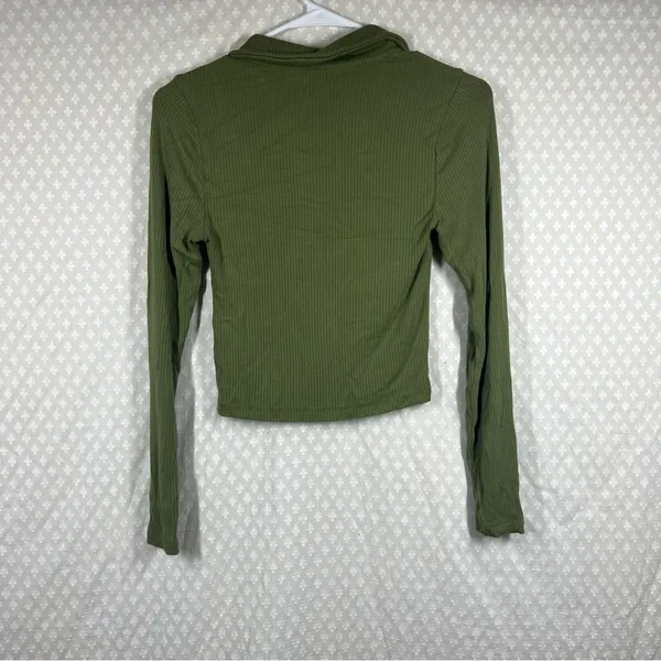 Abercrombie & Fitch Green Ribbed‎ Button Front Top - Image 5