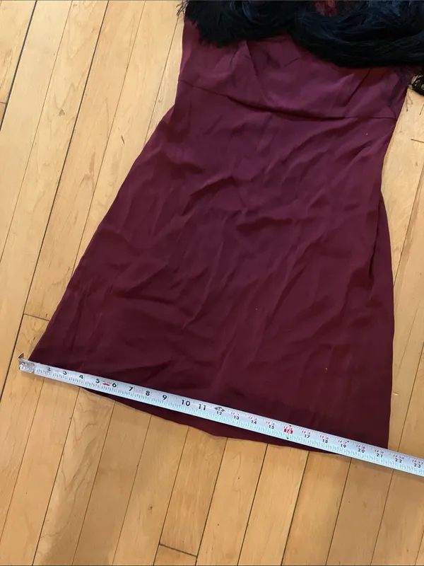 Sandro Ringo Black and Burgundy Maroon Tassel Fringe Cocktail Flapper Dress US 4 - Image 10