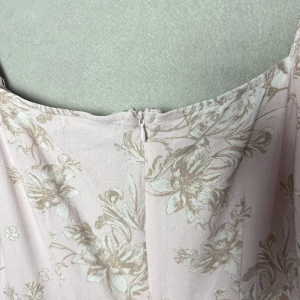 Mi Ami Francesca’s Pink Floral Sheath Dress Puff Sleeve Coquette Cottagecore L - Image 7