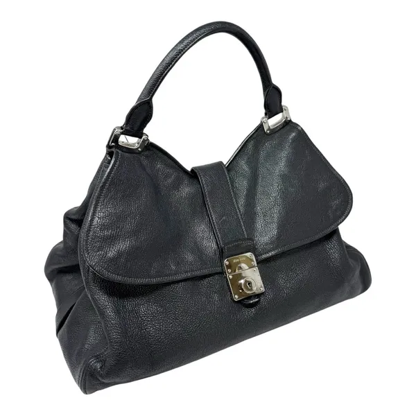 MIU MIU black textured leather satchel - Image 4