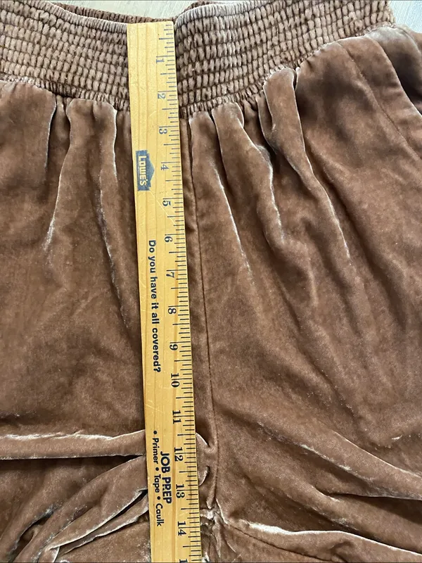 Anthropologie Gloria Velvet Jogger Taupe Size SMALL - Image 4