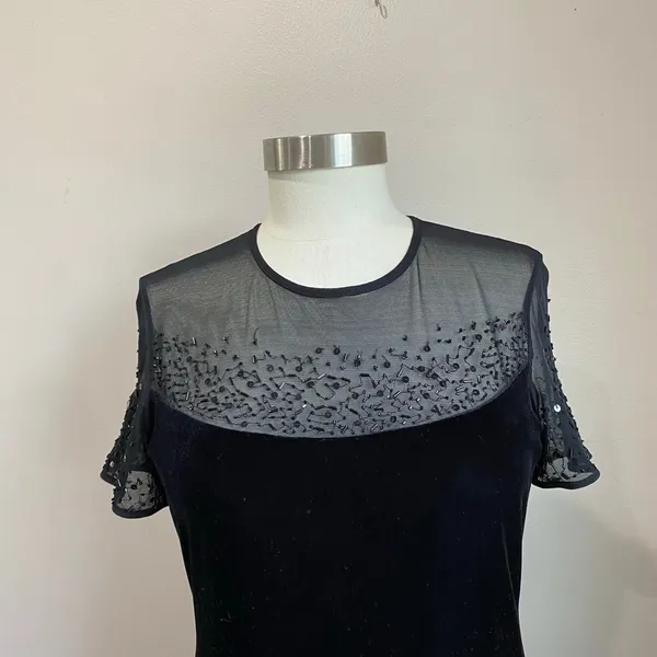 J.R Nites Caliendo by Y2K‎ Black Velvet and Mesh Mini Black Short Dress Size 8 - Image 8