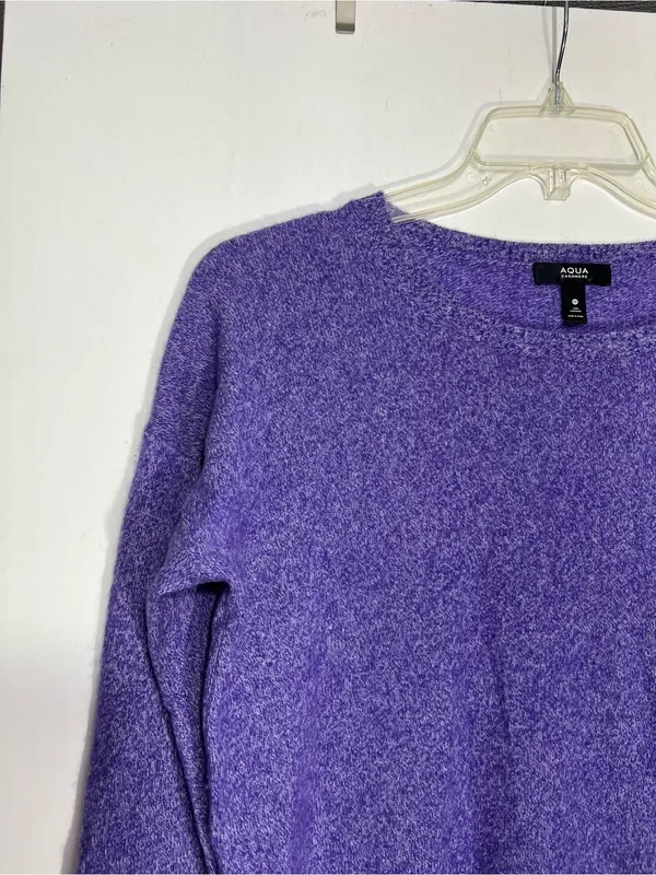AQUA Cashmere 100% Cashmere Rolled Edge purple Sweater size M - Image 4