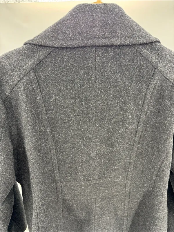 London Fog Women's Dark Charcoal Pea Coat L wool blend winter outdoors neutral - Image 9