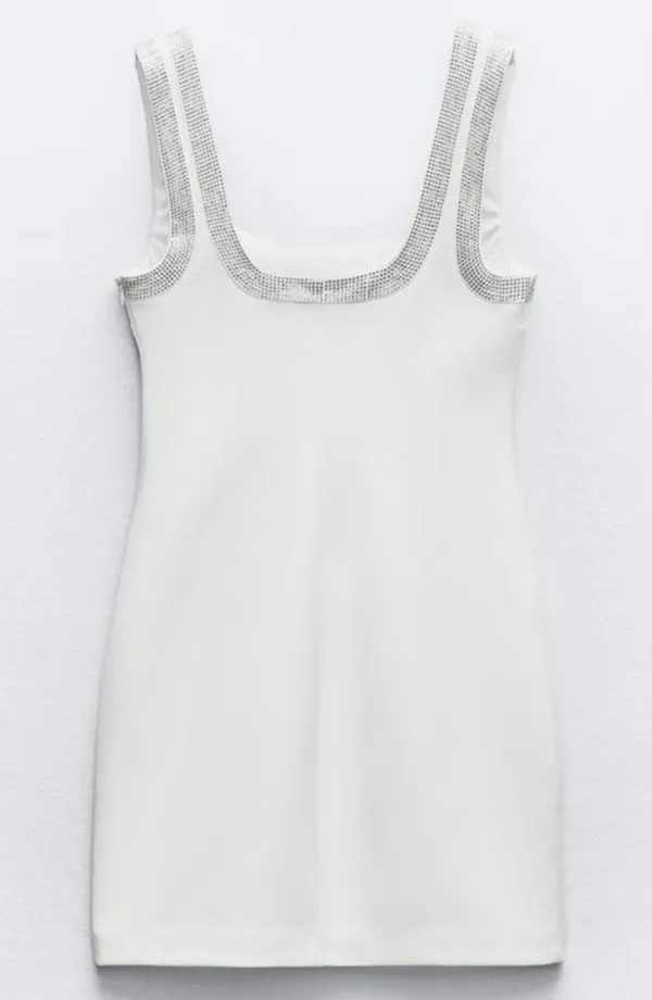 Zara White Mini Dress - Image 2