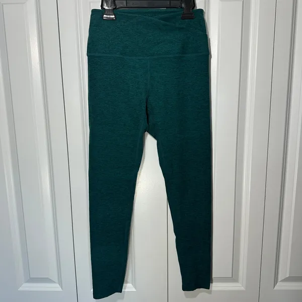 Interval Leggings Womens Medium Teal Space Dye Crossover High Waist Flattering - Image 2