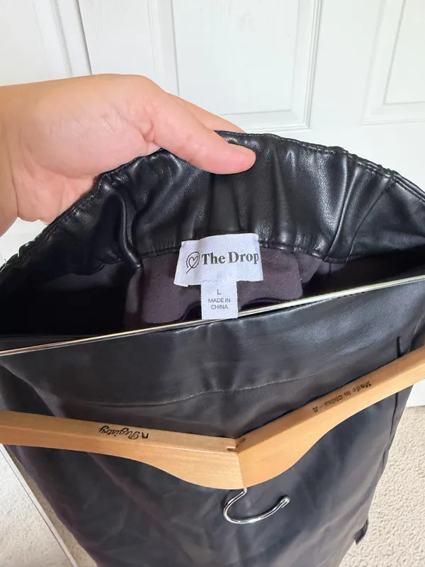 The Drop Black Leather Amazon Skirt Size L - Image 5