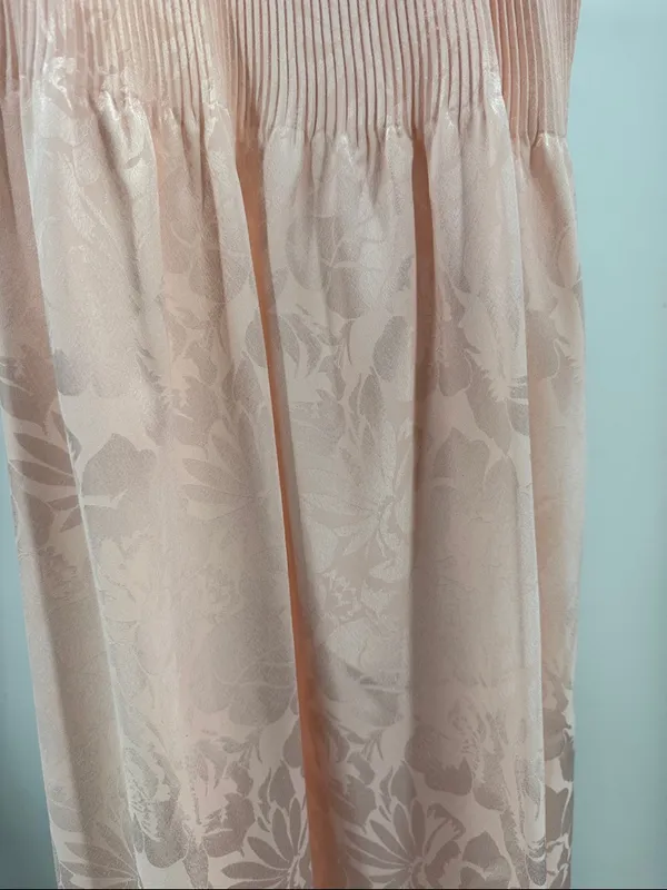 Neiman Marcus Mary McFadden light pink Ribbed Bodice Floral Slip Chemise nighty - Image 7