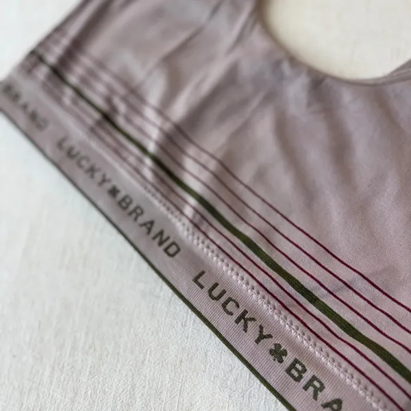 Lucky Brand Womens‎ Seamless Logo Striped Bralette Mauve Size 1X - Image 4