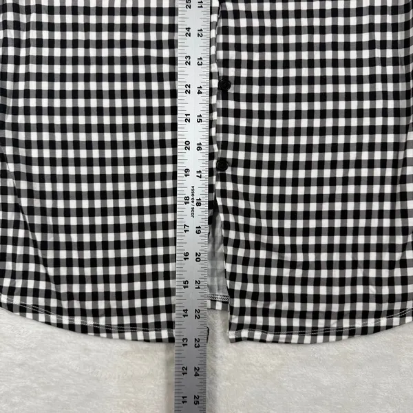 Reformation Gingham Sleeveless Button Down Top Black White Check Large - Image 4