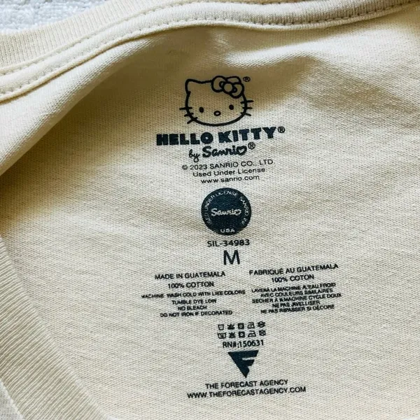 Hello Kitty Tan T-Shirt - Let's Go! Explore The World Car Ride Roadtrip Medium - Image 4