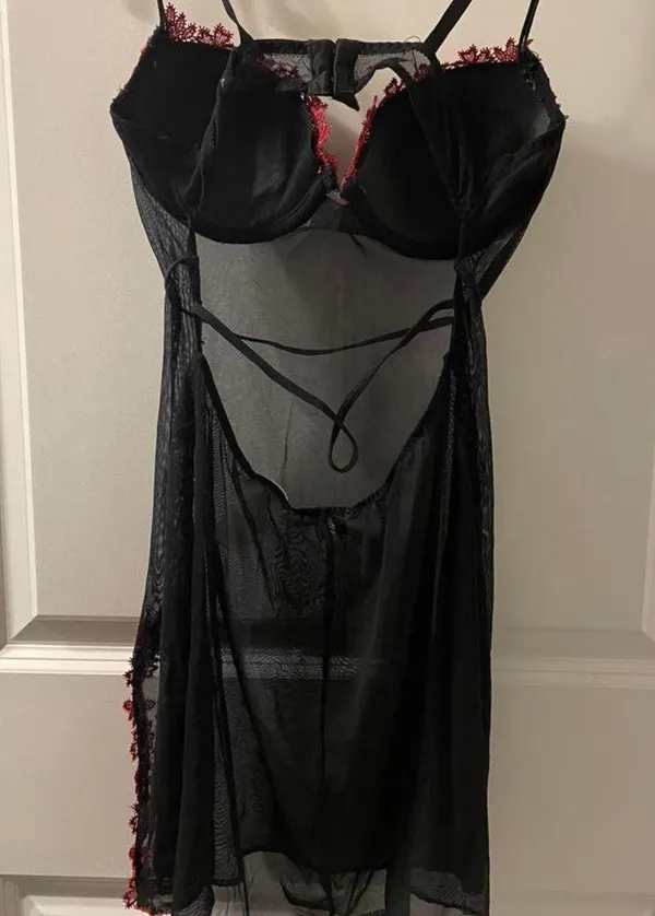 black sheer slip dress Size M - Image 3