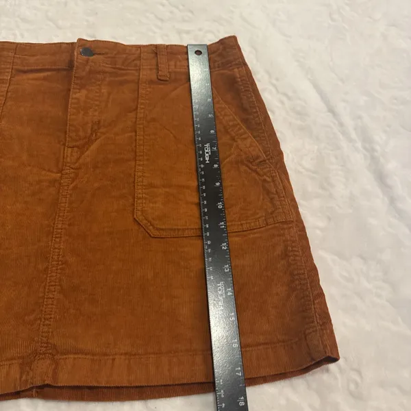 Old Navy Skirt Women 12 Brown Corduroy Cotton Stretch Zip - Image 5