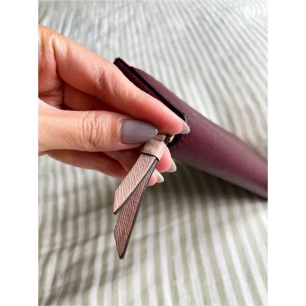 Kate Spade Cameron Large Zip Around Wallet Rose Smoke Wine Colorblock Accordion - Image 4