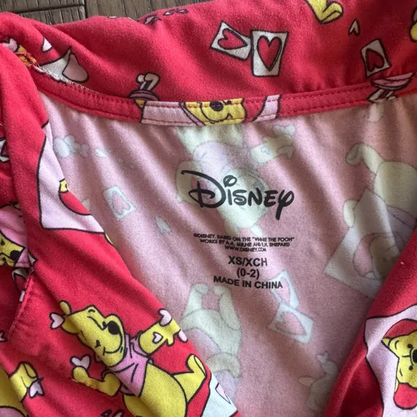 Disney Red Ladies Winnie the Pooh Print Pajamas Set XS - FITS LIKE A SMALL - Image 3