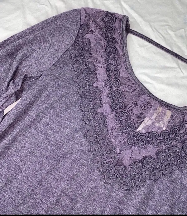 Long Sleeve Blouse Purple Size M - Image 4