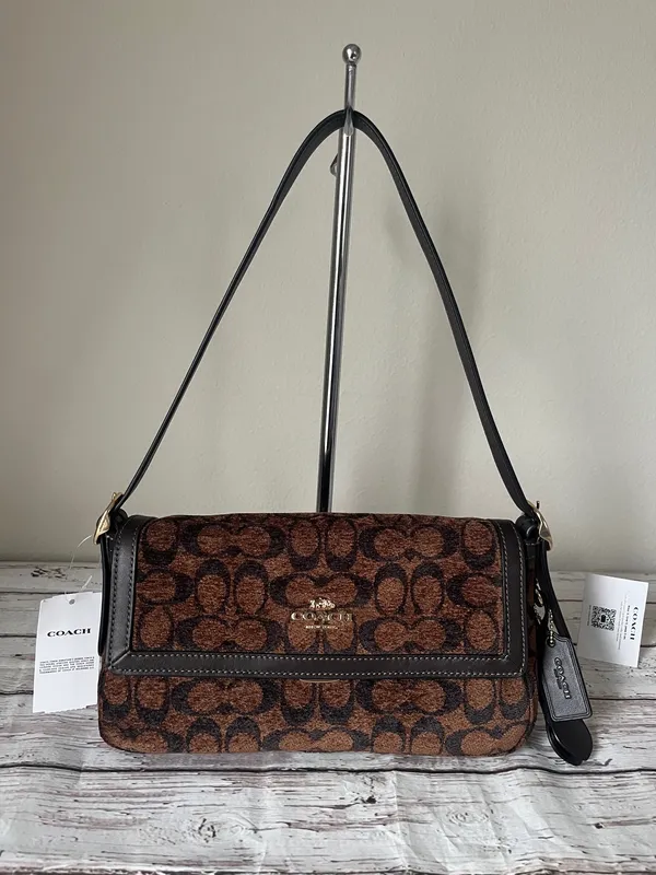 Coach Etta Small Flap Bag In Signature Chenille - Image 2