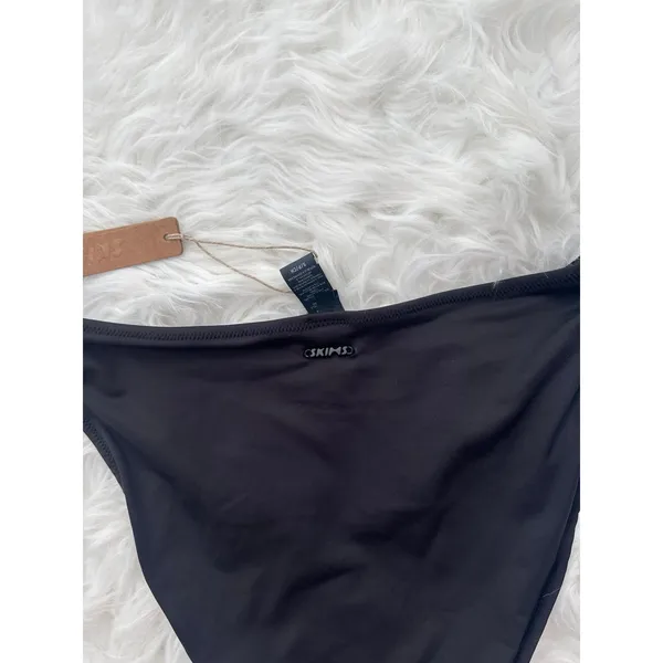 Skims Signature Swim Dipped Mid Coverage Bikini Bottom Onyx Size Small - Image 7