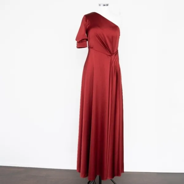 Kay Unger - Izabella One Shoulder Satin‎ Gown - Image 2